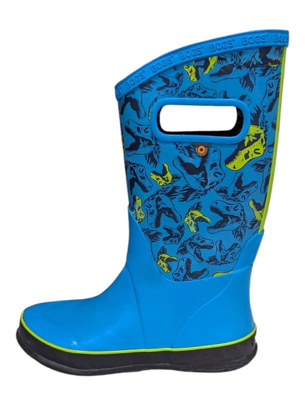 Bogs Kids Cool Dino Rainboots Blue Green Wellies Muck Boots Boys Youth Size 4